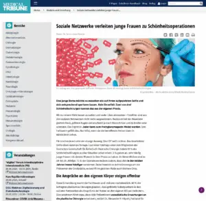 Soziale Netzwerke verleiten junge Frauen zu Schönheitsoperationen